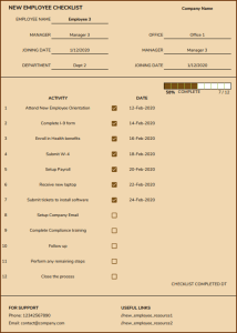 New Employee Checklist – Google Sheet Template