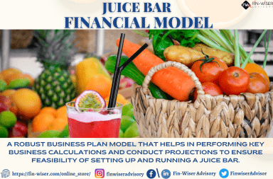 Juice Bar- 3 Statement Financial Model with 5 years Monthly Projection and Valuation