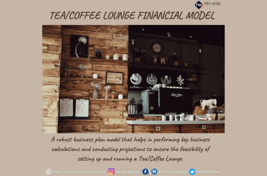 Coffee/Tea Lounge - 3 Statement Financial Model with 5 years Monthly Projection and Valuation