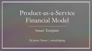 Product-as-a-Service (PaaS) - Strategic Business Modeling Planner Excel Model