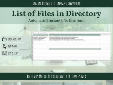 Automatic List of Files in Directory, using Excel Macro VBA