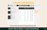 Menu Matrix FREE Version | Restaurant Finances & Food Costing Template ...