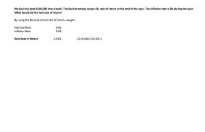 Real Rate of Return Excel Template