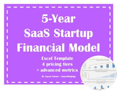 5-Year SaaS Startup Excel Financial Model: 4 Pricing Tiers + Advanced Metrics