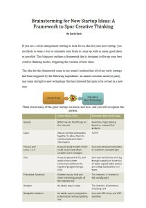 Brainstorming for New Startup Ideas: A Framework to Spur Creative Thinking