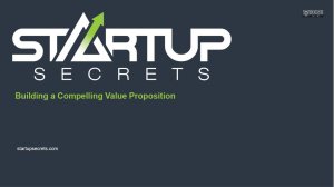 Building a Compelling Value Proposition
