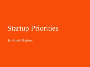 Startup Priorities