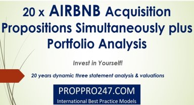 Multi (20) AIRBNB Valuations and or Portfolio Model (Simultaneously) 20 Year Three Statement Analysis