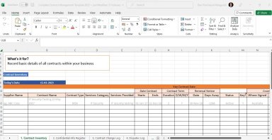 Contract Life Cycle Management - 13 Excel templates