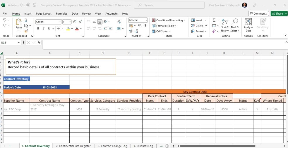 Contract Life Cycle Management - 13 Excel templates - Eloquens