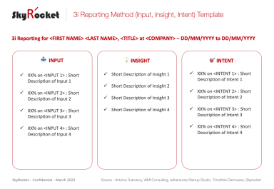 3i Reporting Method (Input, Insight, Intent) Template