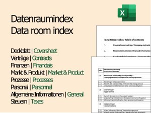 Datenraumindex - Data Room Index - bilingual in German and English | M&A document - Excel template
