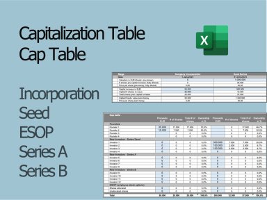 Cap Table | Capitalization Table | Investors Table | Excel Template