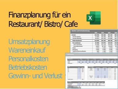 Financial Planning for a restaurant in GER | Finanzplanung für ein Restaurant/ Bistro-  5-Jahresplanung für Gastronomie
