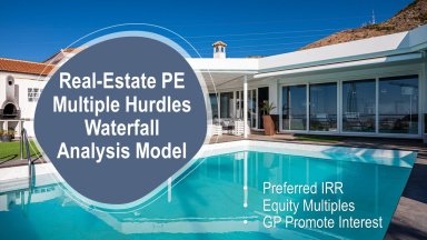 Real Estate PE Multiple Hurdles Waterfall Model
