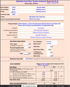 Detailed Cost Plan Template