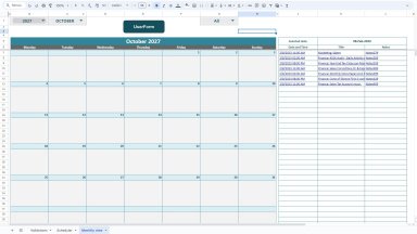 Dynamic Appointment Scheduler / Calendar Monthly View / Google Sheets Version