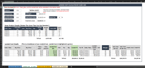 Landed Cost Calculation Template