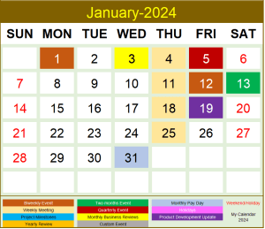 Excel Calendar Template – Excel Calendar 2024,2023 or any year