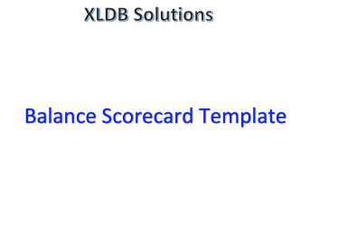 Strategic Performance Management: Balanced Scorecard Excel Template