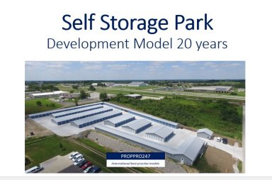 Self-Storage Park Development Model 20 years - Three Statement Analysis / Valuations