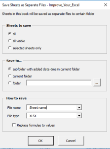 Split Excel Sheets into Files (Excel Add-in)
