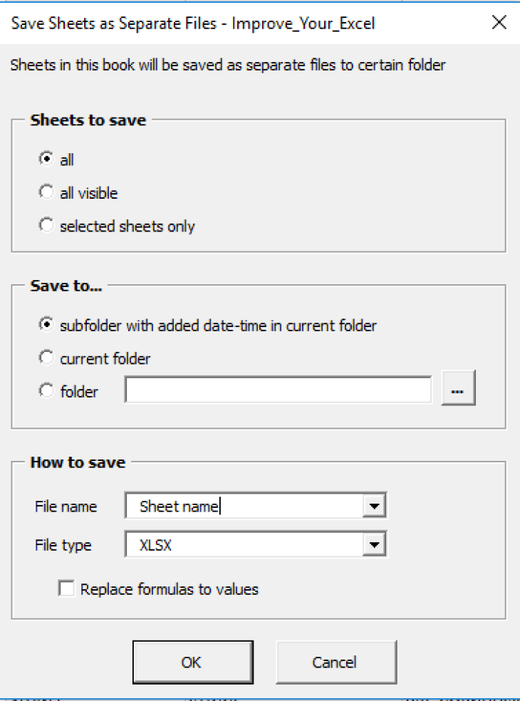 Split Excel Sheets into Files (Excel Add-in) - Eloquens