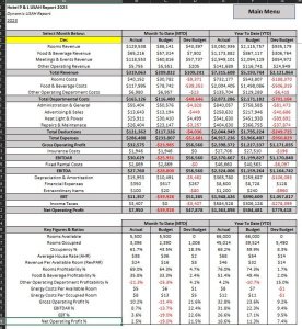Dynamic Hotel USAH Profit & Loss Statement