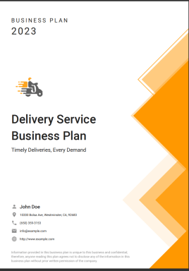 Delivery Service Business Plan