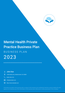Mental health private practice business plan