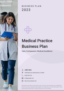 Medical practice business plan