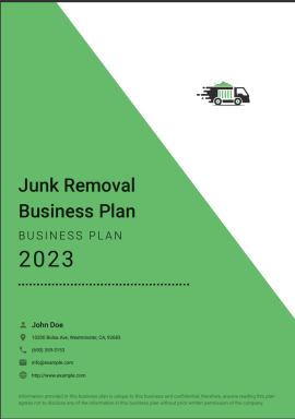 Junk removal business plan