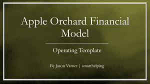 Orchard (Apple or Otherwise) Excel Financial Model