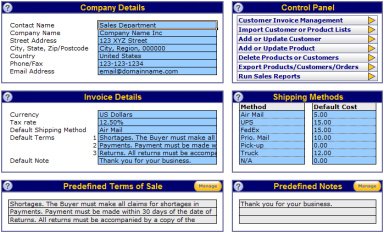 Customer Invoicing System Excel Model