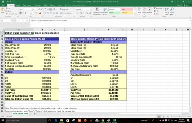Black-Scholes Excel Pricing Model