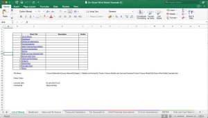 On Shore Wind Excel Model