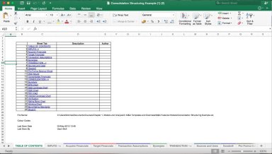 Merger Model - Consolidation of Two Companies