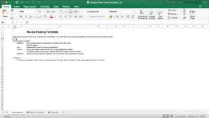 Recipe Costing Worksheet