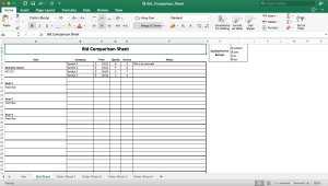 Food Purchasing Bid Sheet