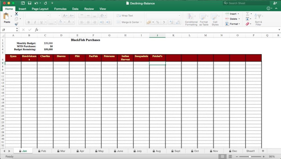 Declining Balance Worksheet - Eloquens