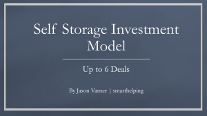 Self Storage Equity Ramping through Multiple Funds: Excel Financial Model