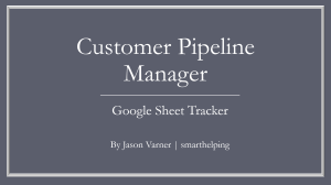 Customer Relation Manager - 6-Stage Tracker Model