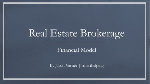 Real Estate Brokerage Economic Analysis / Forecasting Template in Excel