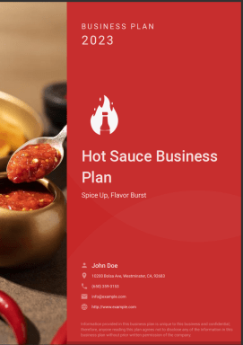 Hot Sauce Business Plan Example