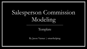 Salesperson Commission Sensitivity Analysis