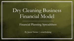 Dry Cleaning Business: Startup Pro-Forma Excel Model