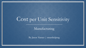 Cost per Unit (Manufacturing) Sensitivity Analysis Financial Excel Model