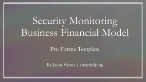 Residential and Commercial Security Monitoring Service - Startup Financial Excel Model - 5 Year