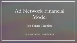 Startup or Ongoing Ad Network Financial Model