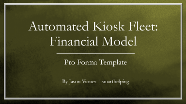 Kiosk - 3 Year Startup Financial Excel Model